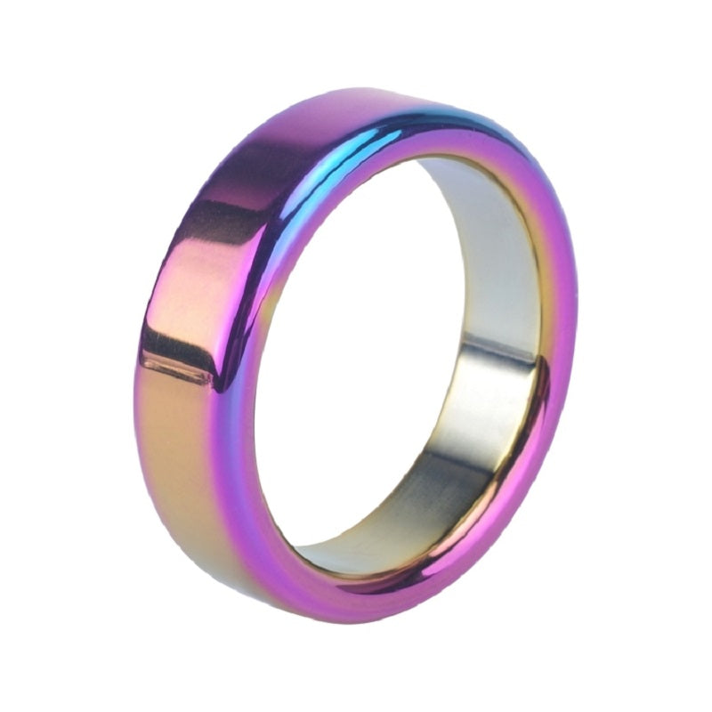 Cock Ring - Penis Ring - Rainbow Anodized Stainless Steel Band Cock (3  sizes)