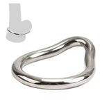 Stainless Cock Ring w Perinium Band (2 size options)