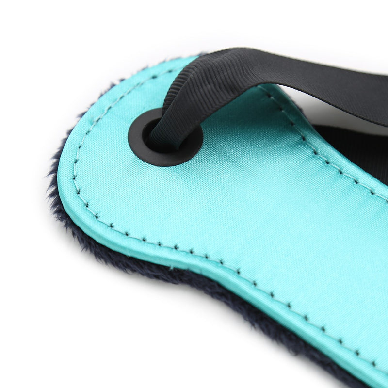 Aqua paddle with faux fur on one side - spanking paddle